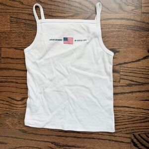 abercrombie kids White Tank Top with American Flag - size 9/10